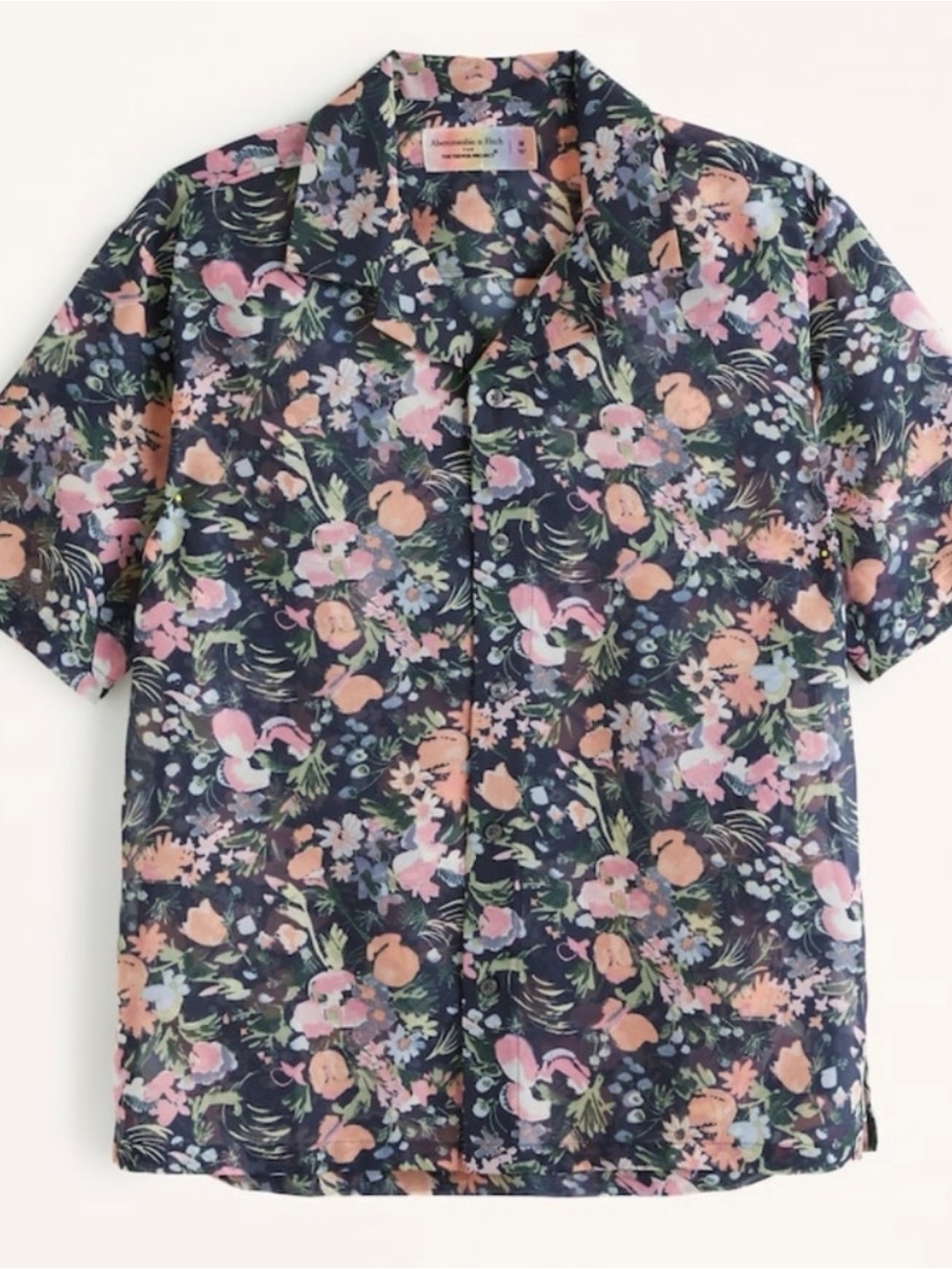 Abercrombie & Fitch collar sheer floral button up